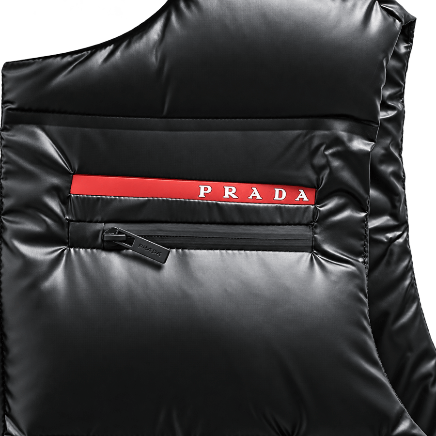 سيديري برادا رجالي مبطن أسود | Prada Puffer Vest