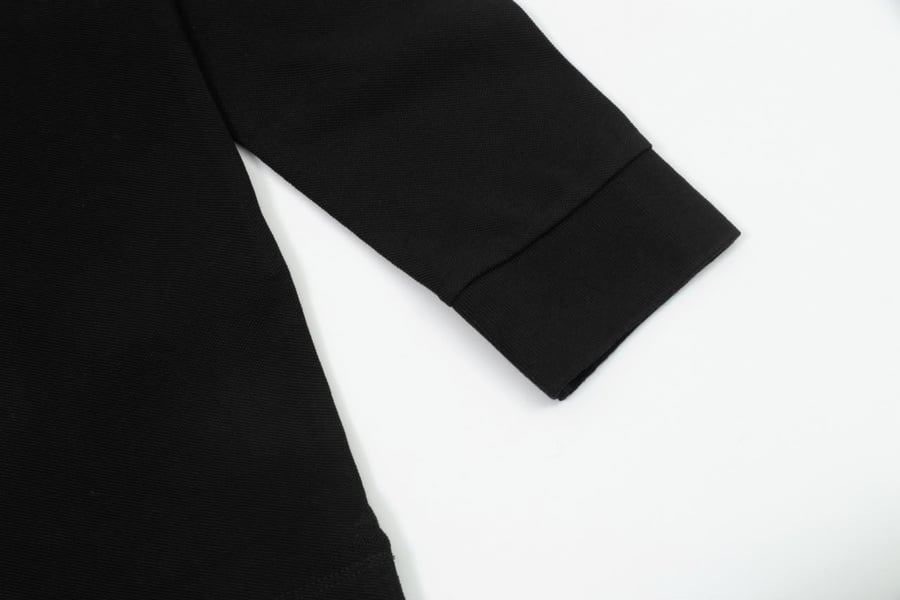 بولو رجالي أسود طويل الأكمام بياقة كاروهات بربري – Burberry Style Polo