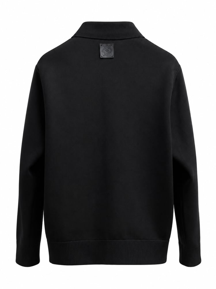 سويتر لويس فيتون رجالي أسود بسحاب وجيوب أمامية | Louis Vuitton Black Zip Jacket
