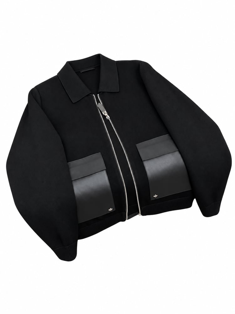 سويتر لويس فيتون رجالي أسود بسحاب وجيوب أمامية | Louis Vuitton Black Zip Jacket