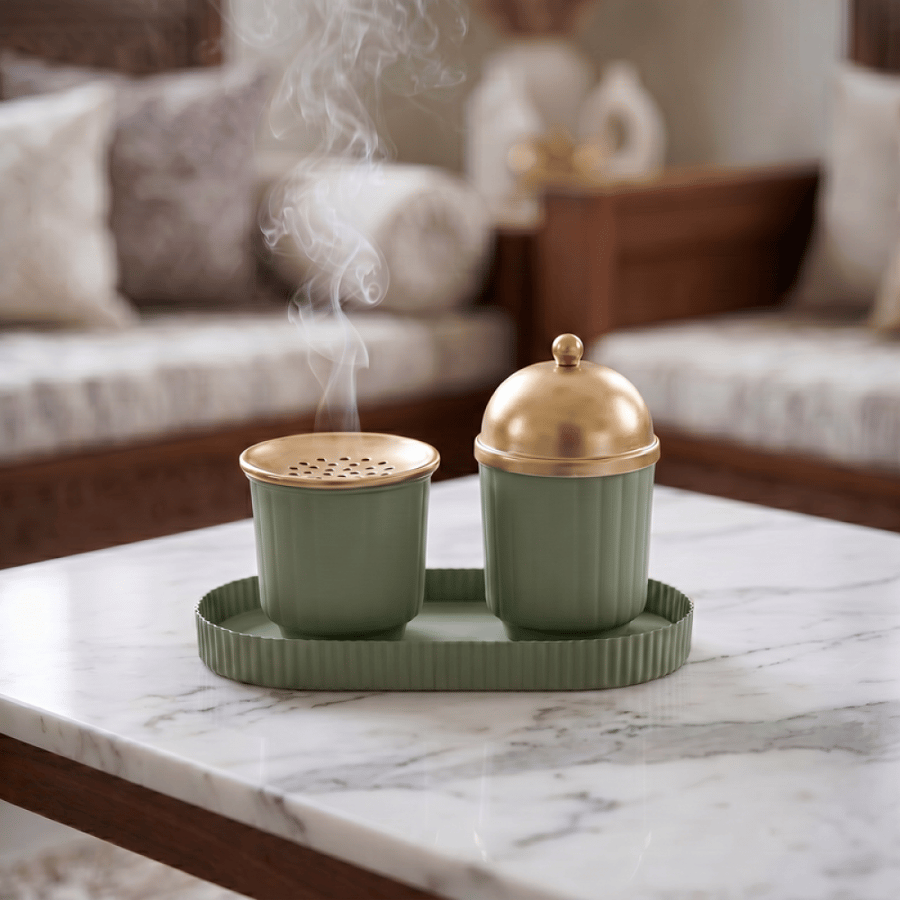 طقم مباخر هندى معدن ملون