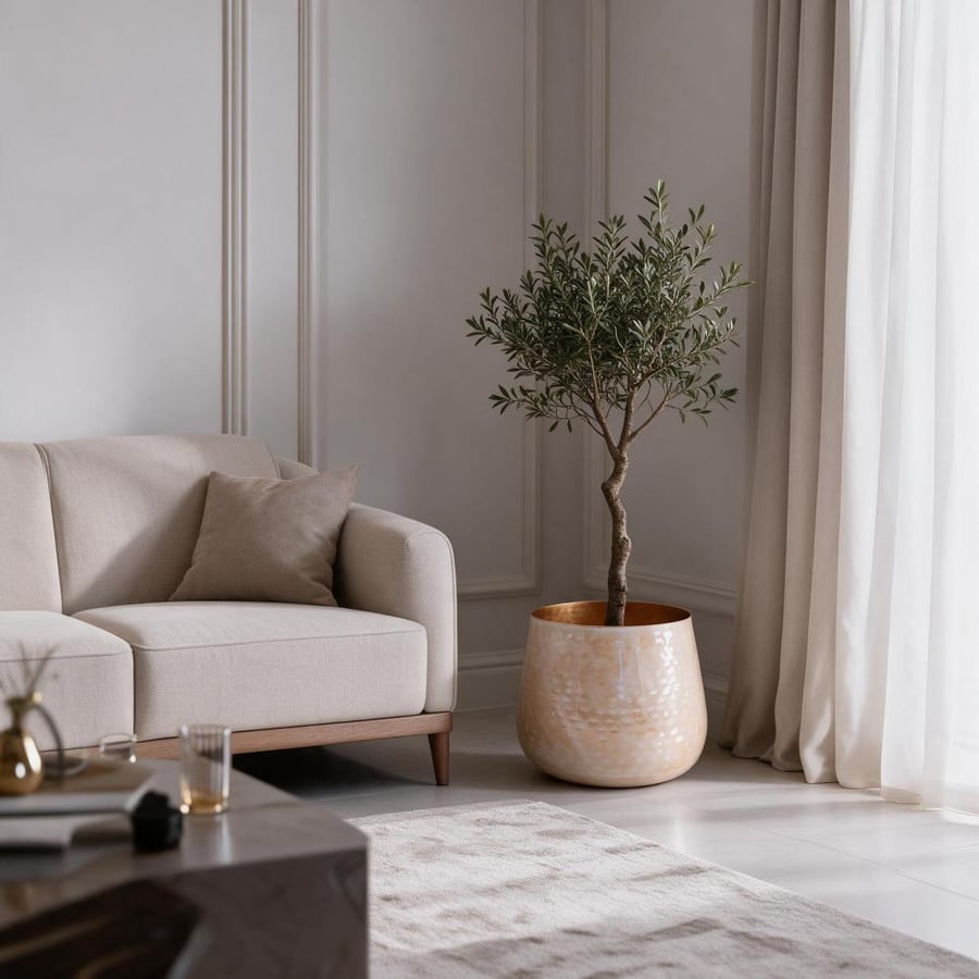 اناء زرع هندى معدن بيج 28*20 سم