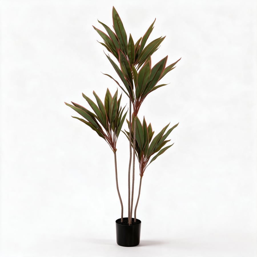 اشجار نخيل المروحة القائم بقاعدة بلاستيك أسود 133 سم