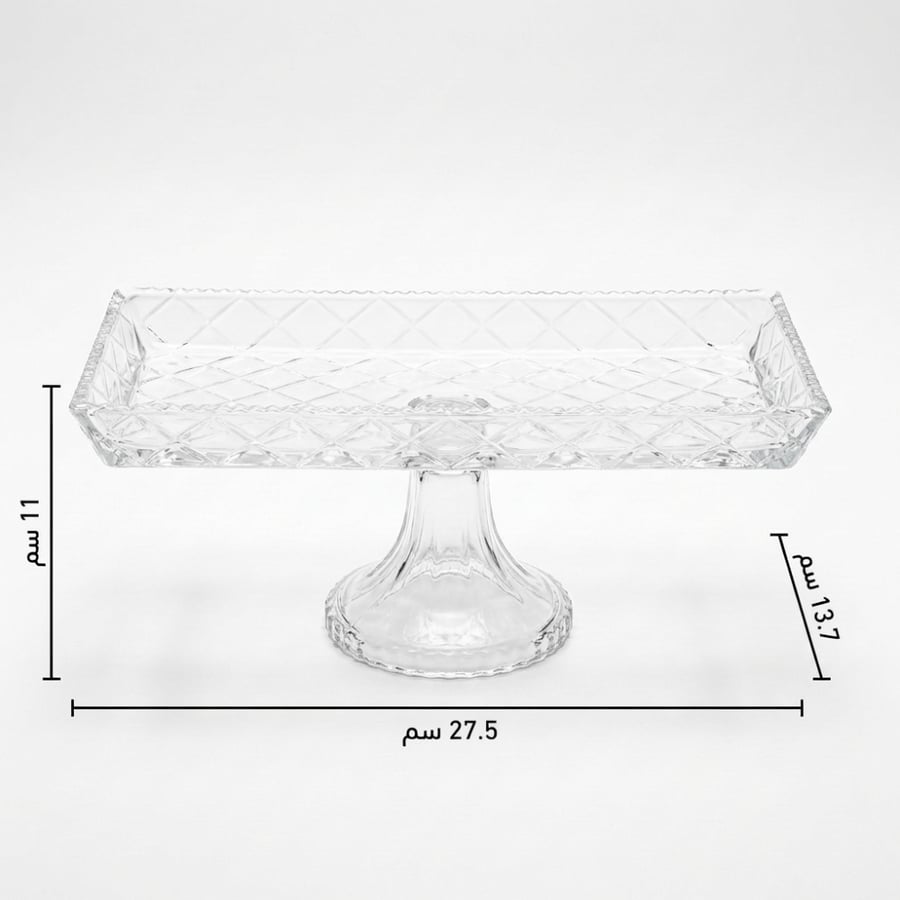 Rectangular transparent glass plate with a base size of 27.5*13.7*11