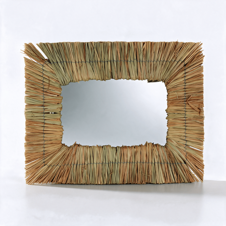 مرآه مستطيل  من العشب 60*45 سم