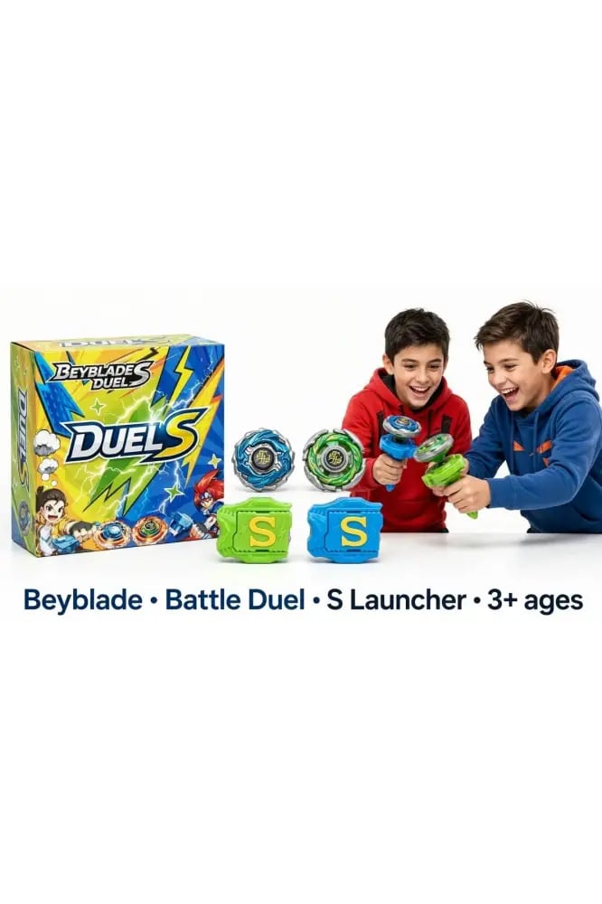 مجموعة بلابل المعركة الحماسية مع قاذف S (Beyblade Battle Duel)