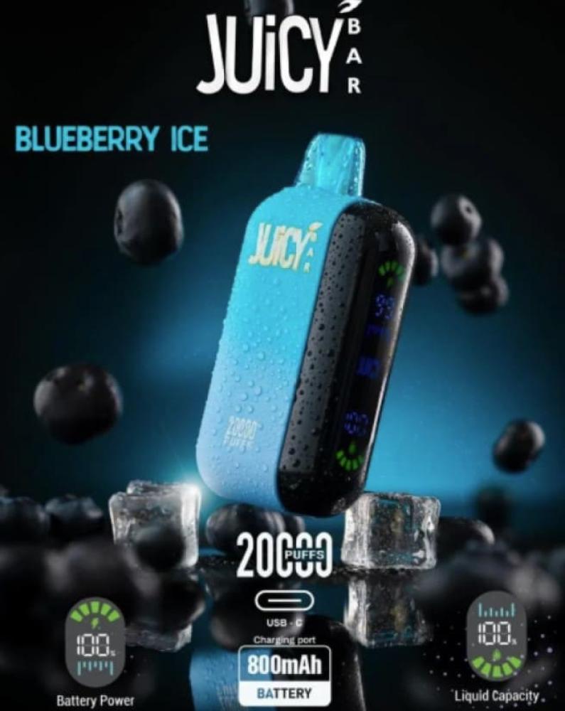 سحبة جوسي بار 20000 موشة بلوبيري ايس JUICY BAR 20000 PUFFS BLUEBERRY I