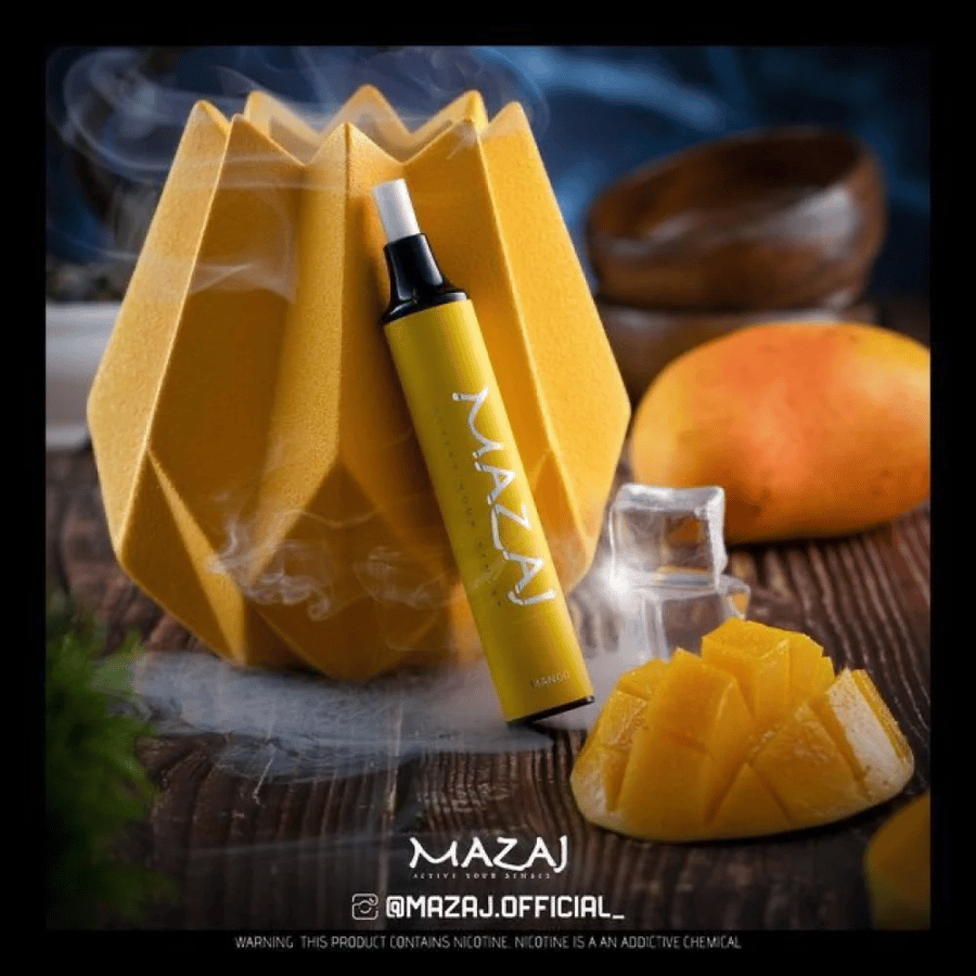 سحبة مزاج بيور 2500 موشة بنكهة مانجو MAZAJ PURE 2500 PUFFS MANGO