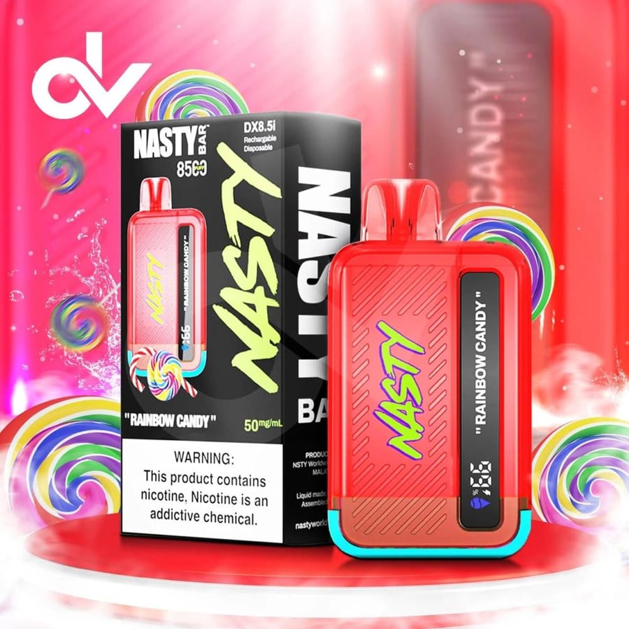 سحبة ناستي 8500 سحبة حلاوة كاندي Nasty bar 8500 PUFFS RAINBOW CANDY