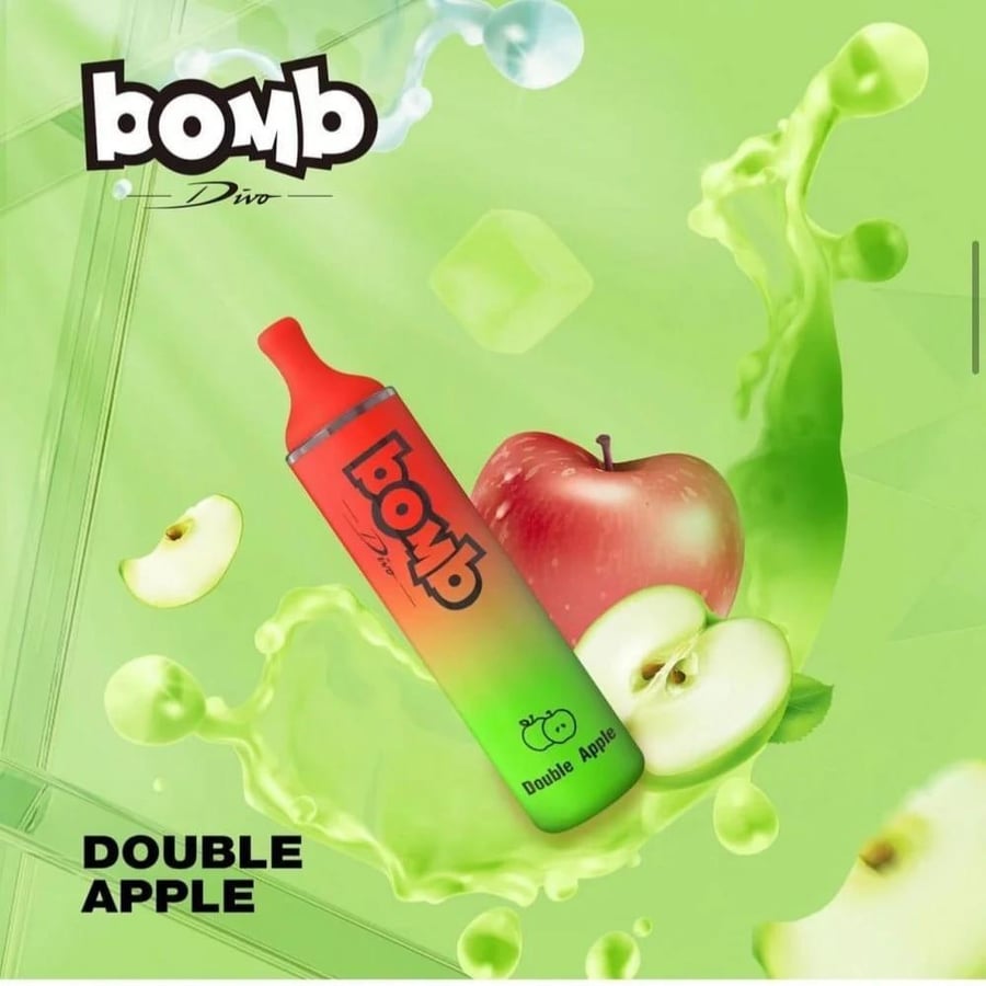 سحبة بومب 4000 موشة بنكهة تفاحتين BOMB DISPOSABLE 4000 PUFFS DOUBLE APPLE