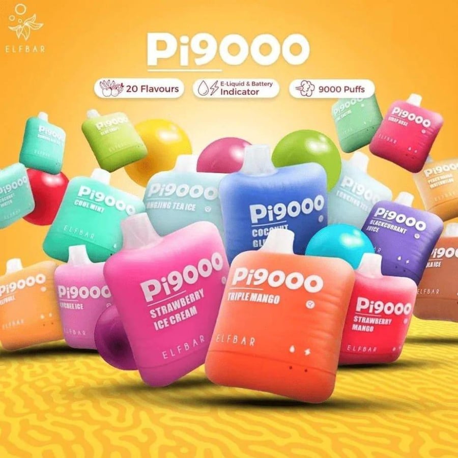 سحبة الف بار 9000 سحبة بلوراز توت ايس Elf Bar Pi9000 PUFFS Disposable