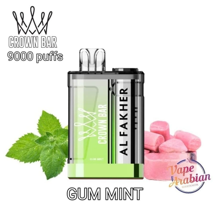 سحبة كراون بار الفاخر 9000 سحبة علك ونعناع CROWN BAR 9000 PUFFS GUM M