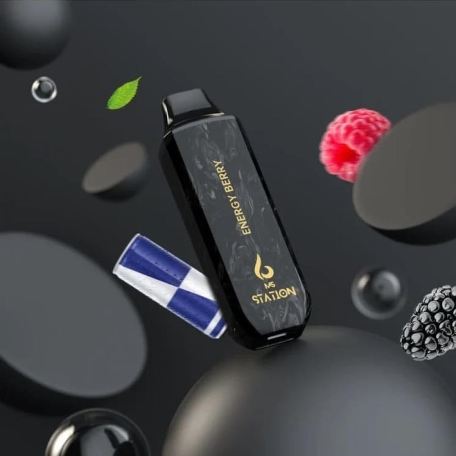 سحبة ستيشن 10000 موشة مشروب طاقة توت STATION M5 VAPE 10000 PUFFS Energ