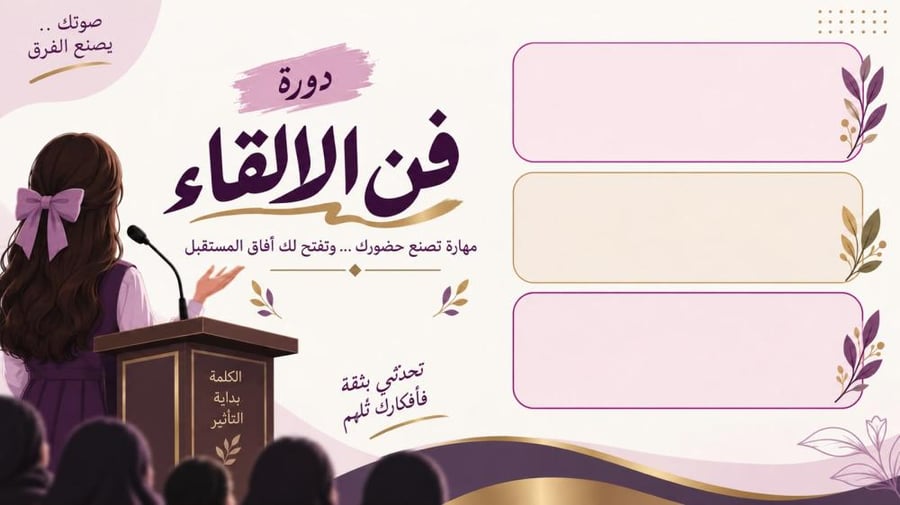 فن الالقاء للمرحلة المتوسطة والثانوي