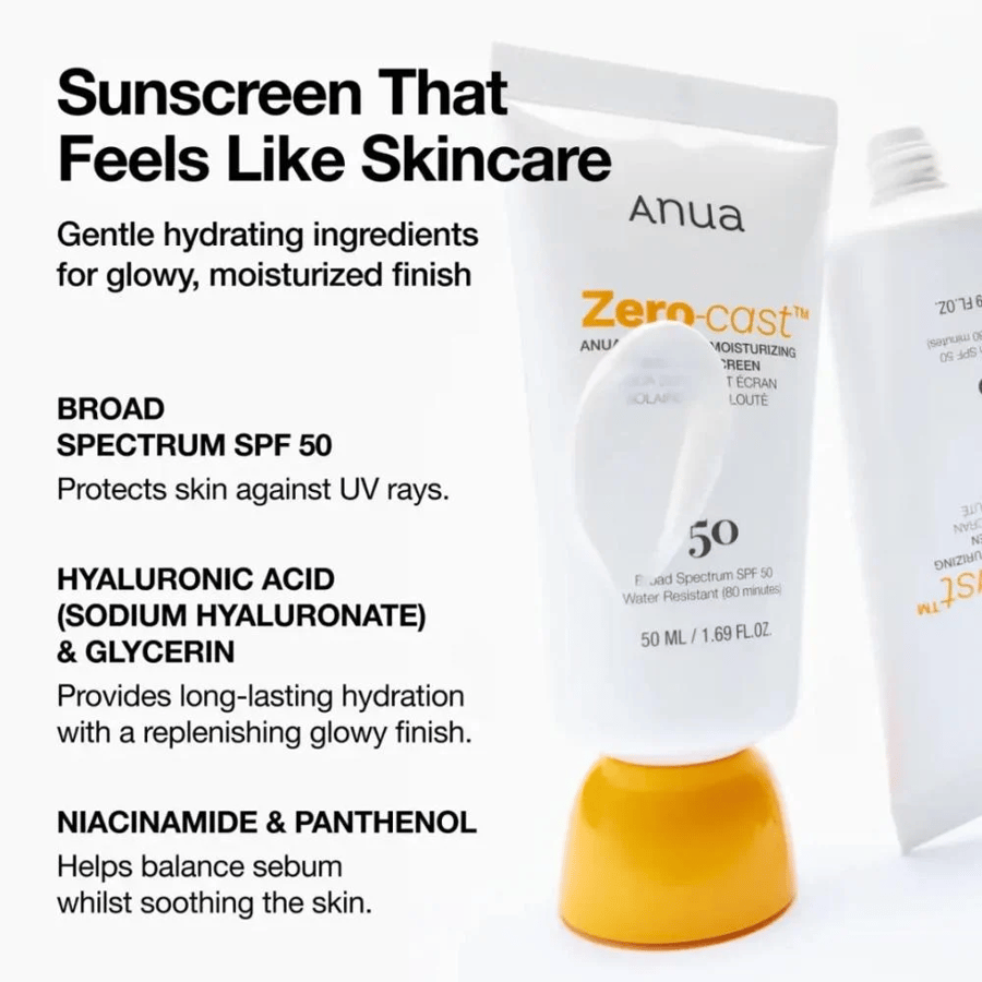 واقي شمس مرطب زيرو كاست حماية SPF50+ من أنوا - 50 مل
