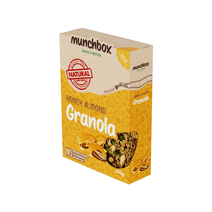 مانشبوكس جرانولا بالعسل واللوز 500 جرام-MUNCHBOX HONEY ALMOND GRANOLA 500 G