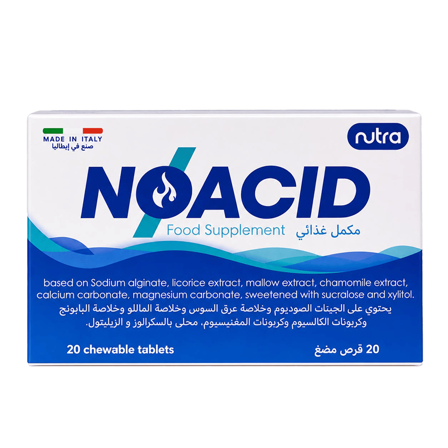 نوترا نو أسيد ٢٠ قرصًا للمضغ-NUTRA NOACID 20CHEWABLE TAB