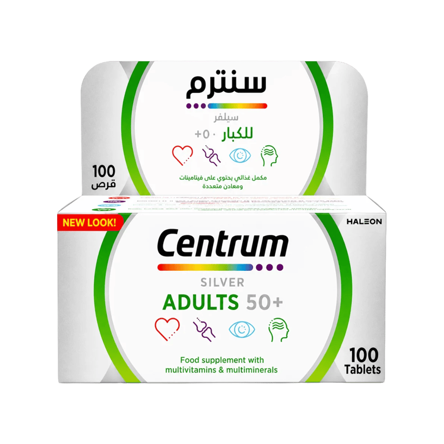سنتروم سيلفر للبالغين 50+ 100 قرص-CENTRUM SILVER ADULTS 50+ 100TAB