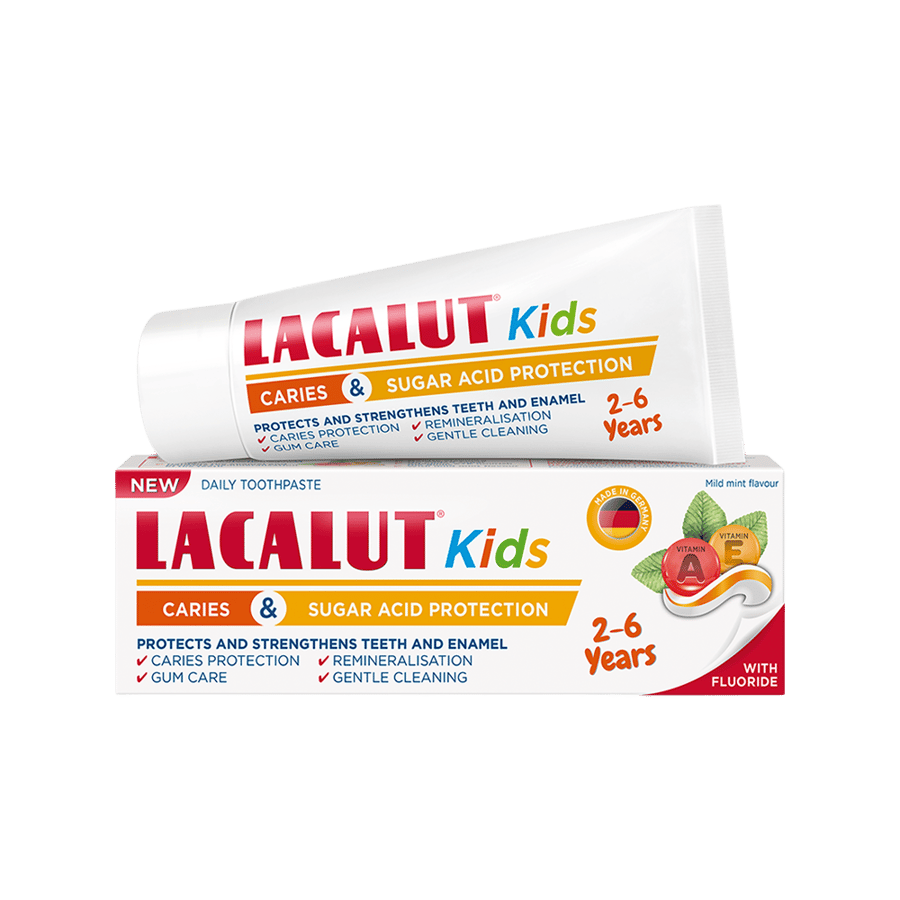 معجون أسنان لاكالوت للأطفال 55 مل للتسوس من عمر سنتين إلى 6 سنوات-LACALUT KIDS TOOTHPEAST 55 ML CARIES 2-6 YEARS