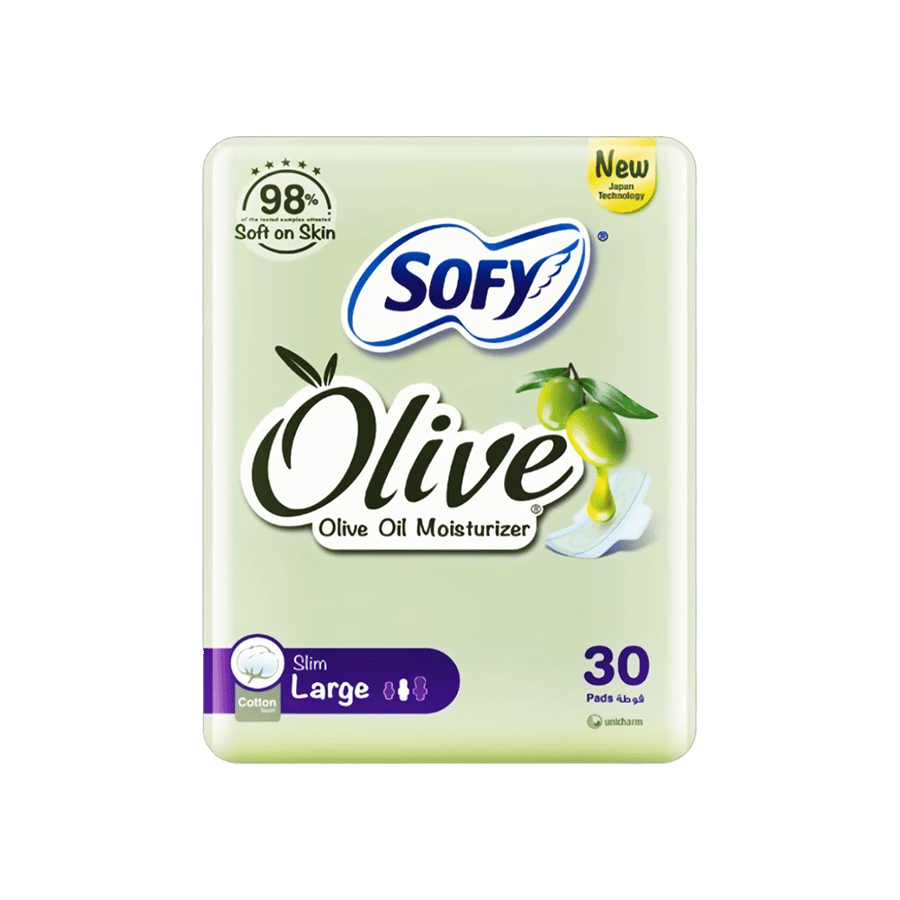 سوفي فوط صحية بزيت الزيتون - كبير 30-SOFY OLIVE LARGE 30''