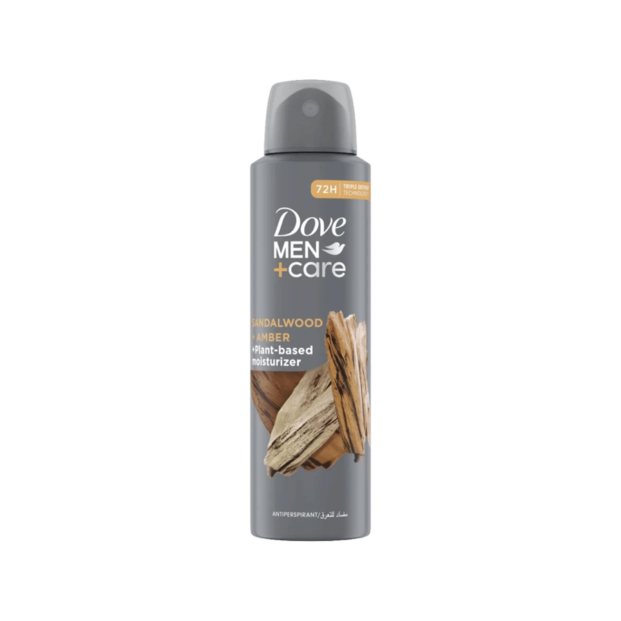 بخاخ مزيل العرق دوف للرجال 150 مل برائحة خشب الصندل والعنبر-DOVE MEN CARE DEO SPRAY 150 ML SANDALWOOD+AMBER