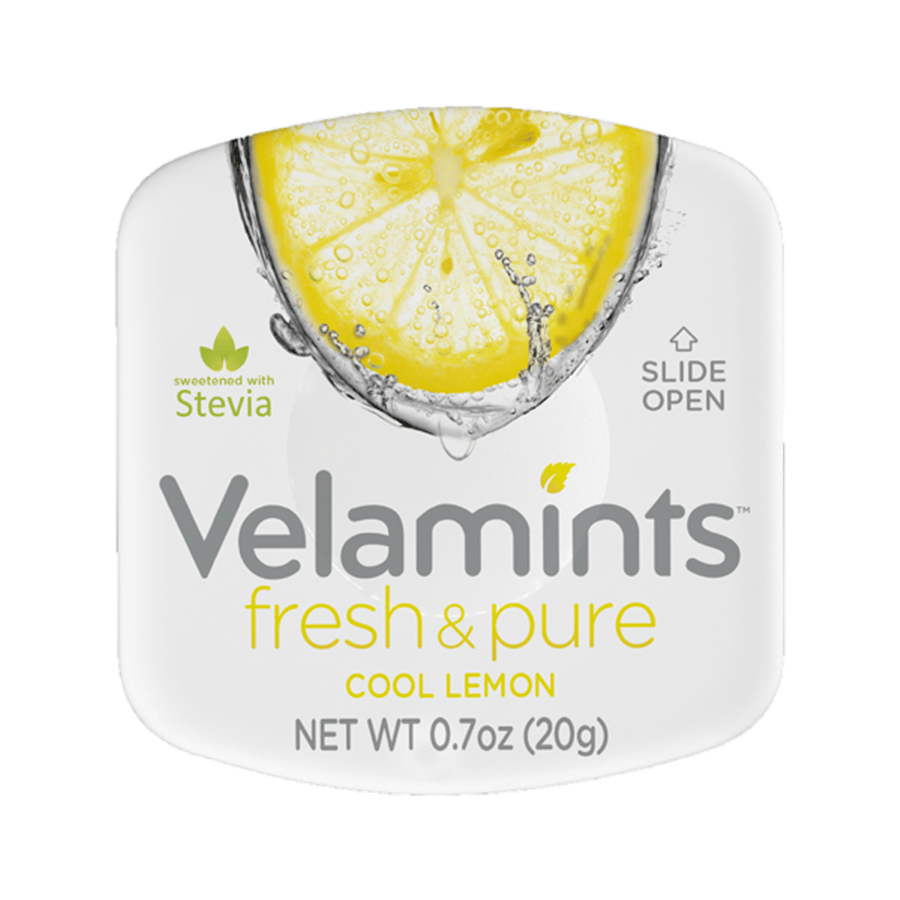 فيلامنت حبوب النعناع بالليمون 20 جرام-VELAMINTS FRESH & PURE COOL LEMON GUM 20 GM