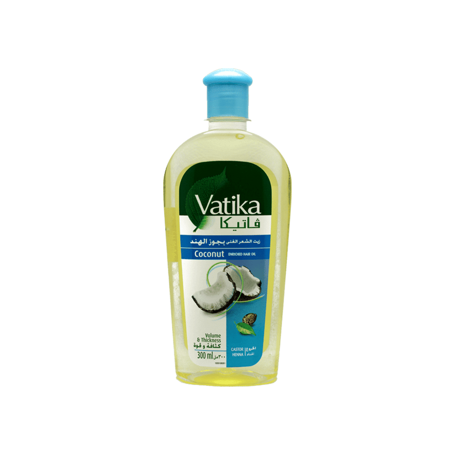 ڤاتيكا زيت شعر بجوز الهند والخروع 300 مللي-VATIKA COCONUT CASTOR H/O 300ML