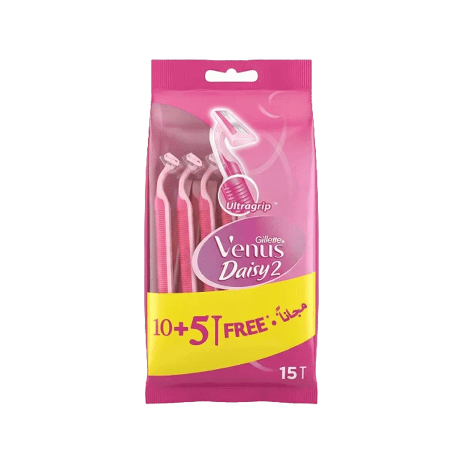 شفرة حلاقة جيليت فينوس ديزي 2 وردي 10+5-GILLETTE VENUS DAISY 2 PINK RAZOR 10+5