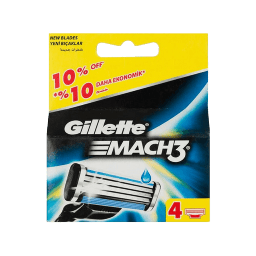 جيليت ماتش 3 امواس 4 حبات (قطع غيار)-GILLETTE MACH3 BLADS (4)