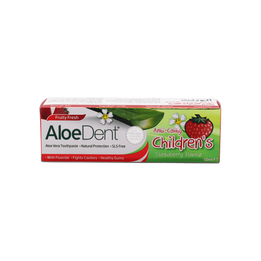 الو دنت  معجون أسنان مكافح التسوس للأطفال- 50 مل-ALOE DENT ANTI-CAVITY CHILDREN''S STRAWBERRY T/P 50ML