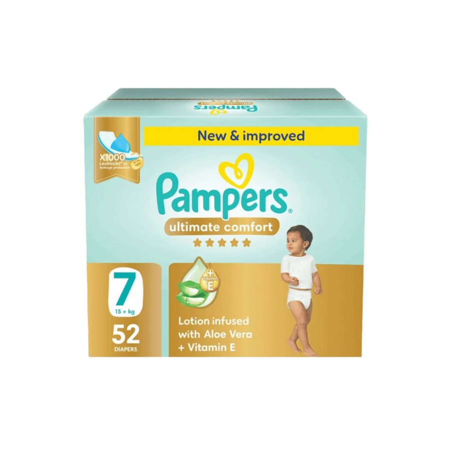 بامبرز ألترا كومفورت - عبوة عملاقة - مقاس 7 - 52 حبة-PAMPERS U/COMFORT GIANT BOX NO-7 52'