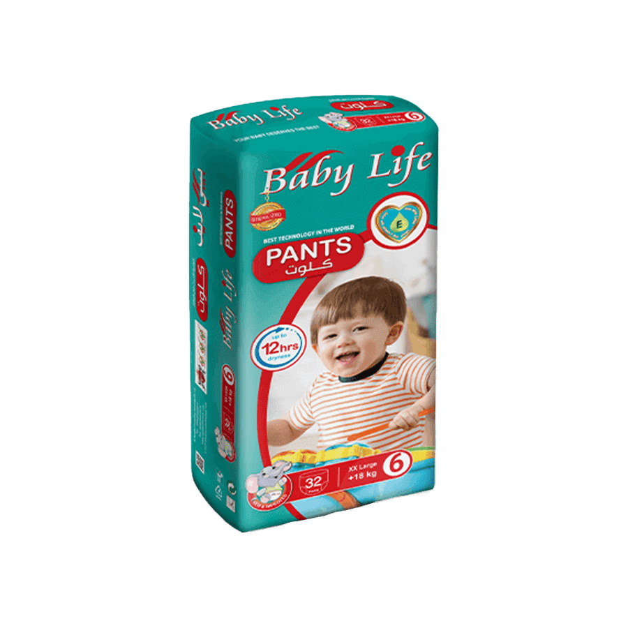 بيبي لايف حفايض كلوت  للاطفال رقم  6- 32 حبة-BABY LIFE PANTS NO6- 32PCS