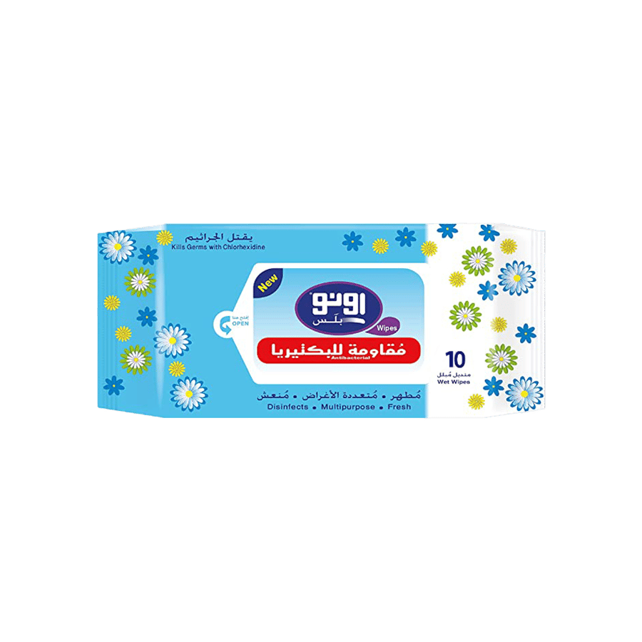 اونو مناديل مضادة للبكتيرياء 10 قطعة-UNO ANTIBACTERIAL WIPES 10PCS