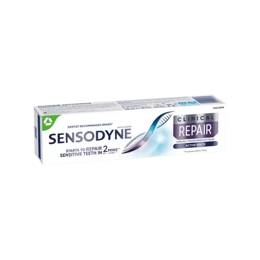 سنسوداين كلينيكال ريبير أكتيف وايت معجون أسنان 75 مل SENSODYNE CLINICAL REPAIR ACTIVE WHITE T/P 75ML