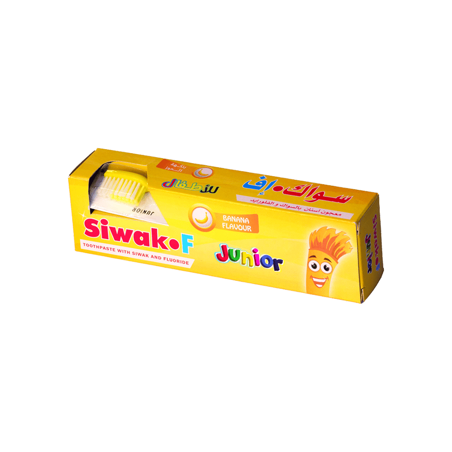 سواك- اف معجون للأطفال (بنكهة الموز ) 50 جرام-SIWAK-F JUNIOUR T/PEAST 50 GM (BANANA)