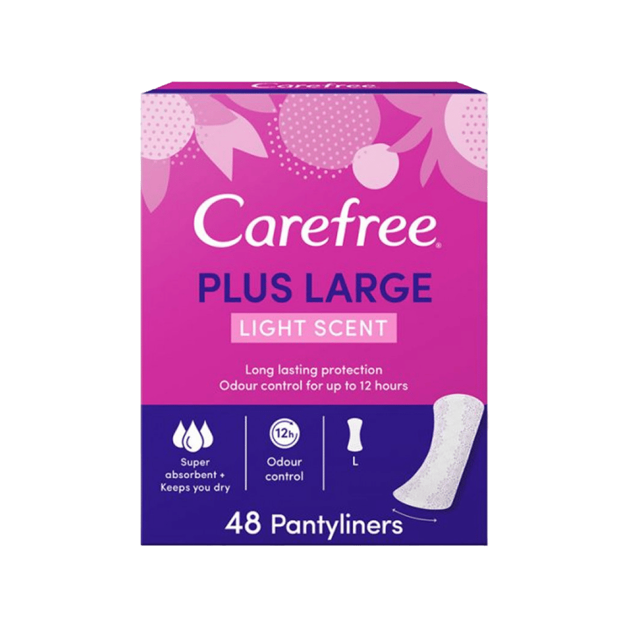 كير فري بلاس فوط صحية نسائية  كبيرة 48 حبة-CAREFREE PLUS LARGE 48 PCS
