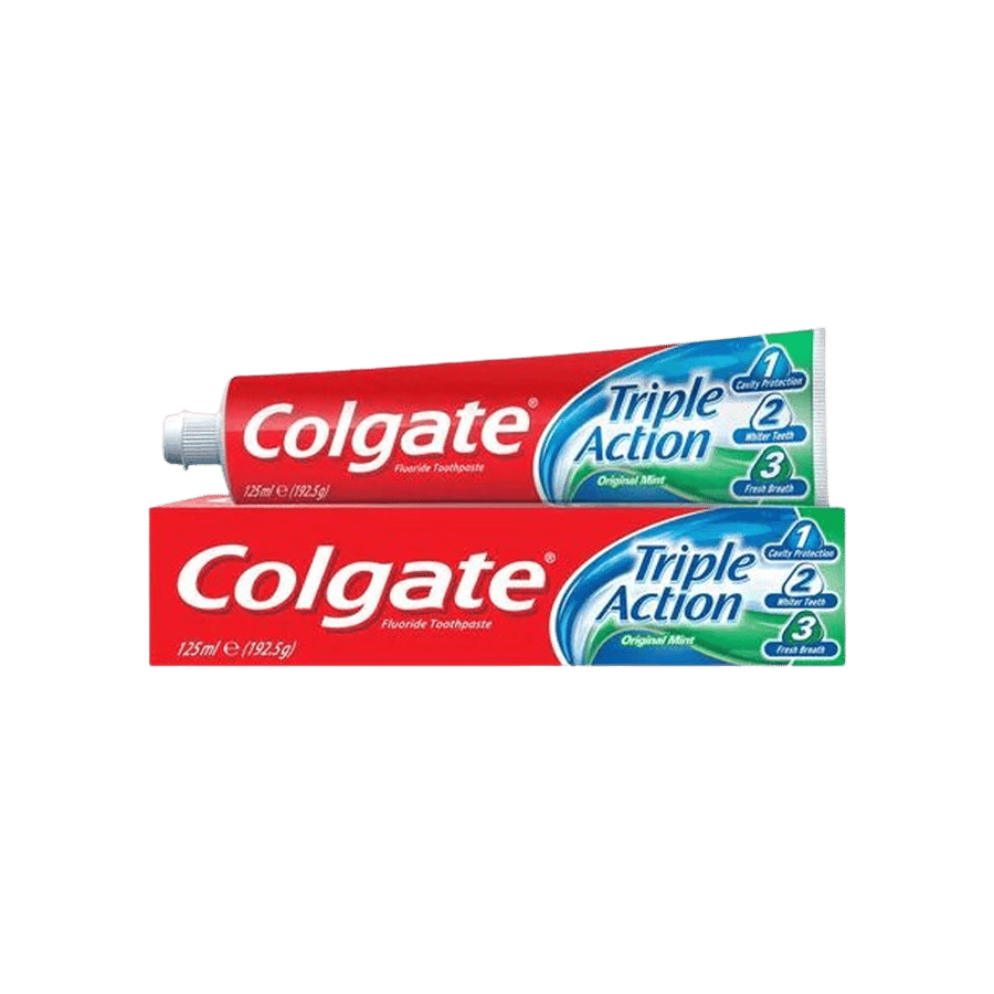 كولجيت معجون أسنان تريبل أكشن  بالنعناع الأصلي  125 مل-COLGATE TRIPLE ACTION ORIG MINT 125ML