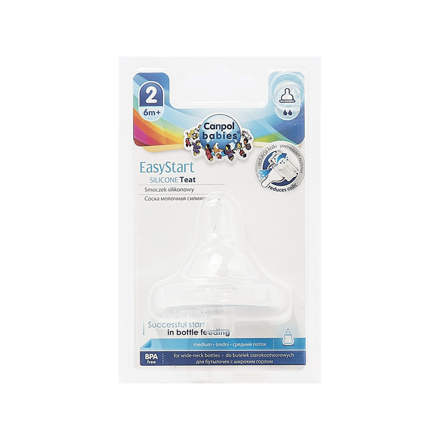 كانبول ايزي ستارت حلمة سليكون 1 حبة 21/721-CANPOL EASY START WIDE NECK EASY START MED 1PCS 21/721