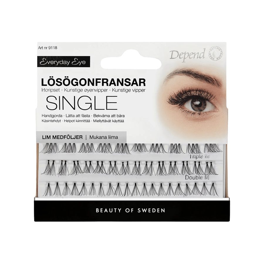 ديبند مجموعة رموش للعين بثلاثة أشكال مختلفة مع الصمغ 9118-DEPEND A/EYELASHES+GLUE single NO-9118