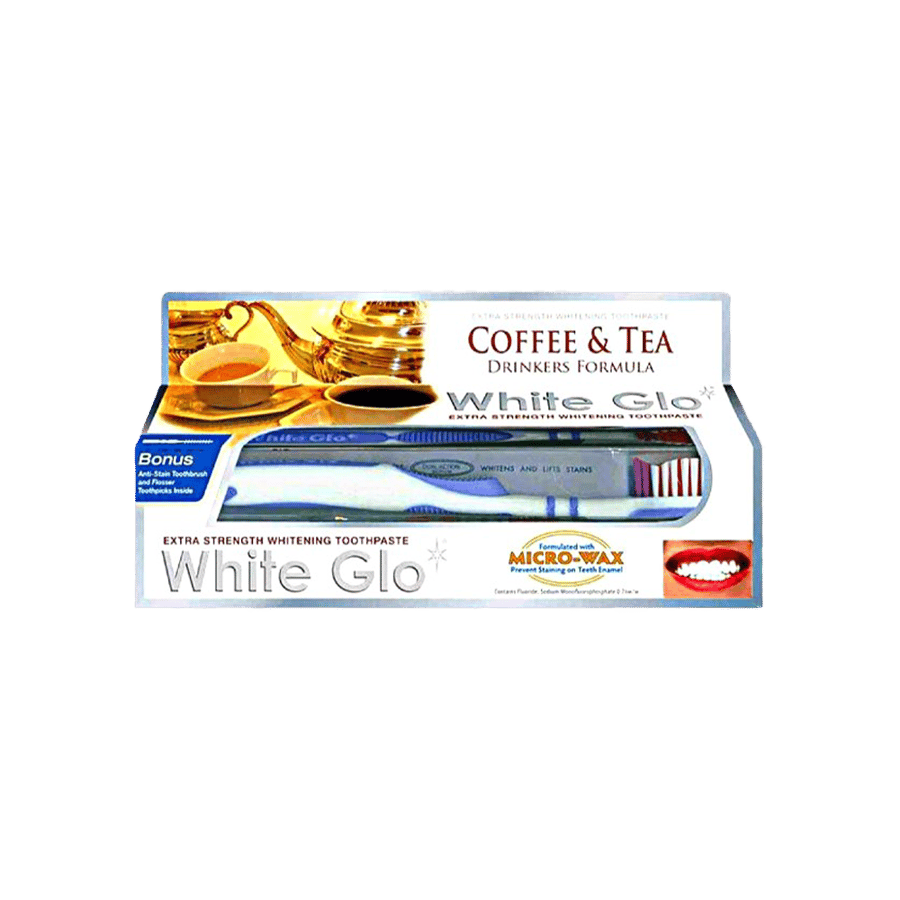 وايت جلو معجون أسنان  محبي الشاي و القهوة 100 مل-WHITE GLO COFFEE & TEA DRINKERS FOEMULA T/P 100ML