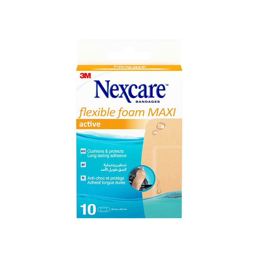 نيكسكير  فليكسيبل فوم ماكسي اكتف - ضمادات-NEXCARE FLEXIBLE FOAM MAXI ACTIVE 10'' REF-510-10