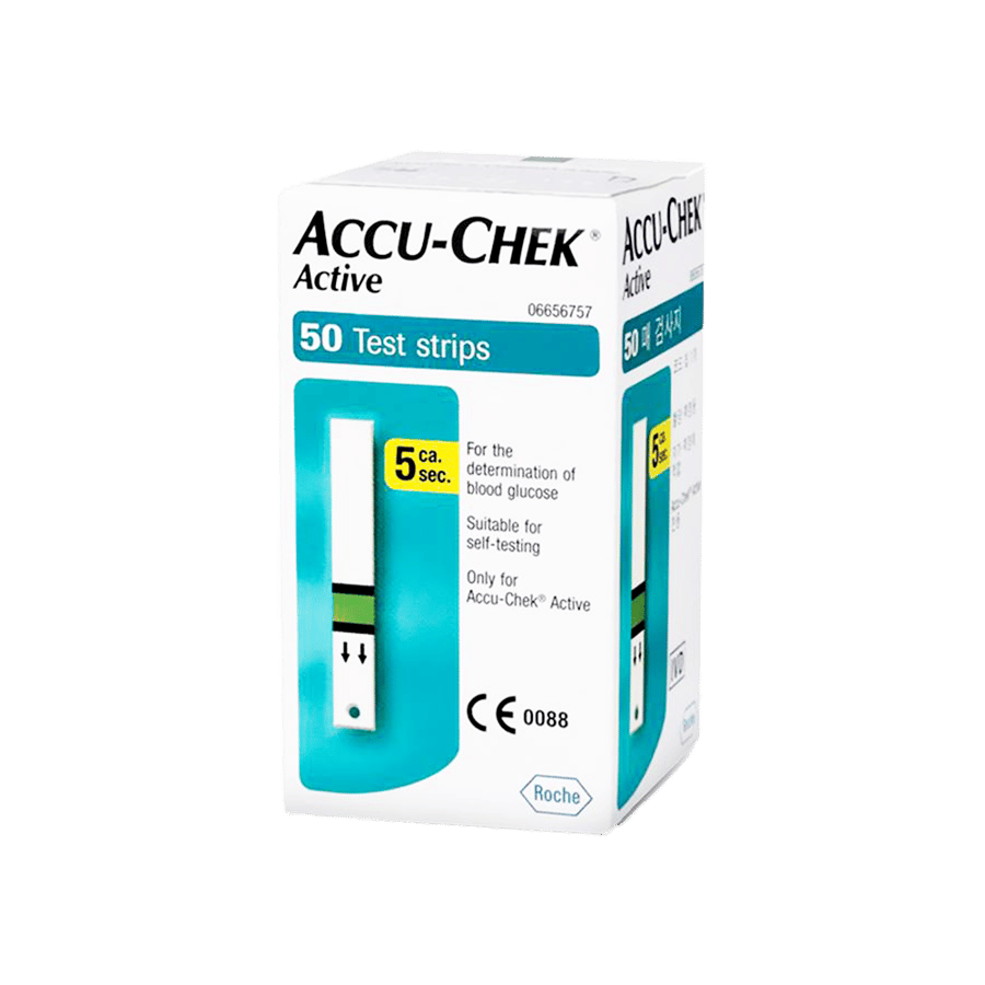اكواتشيك اكتيف 50 شريحة لاختبار السكر-ACCU-CHEK ACTIVE 50 STRIPS