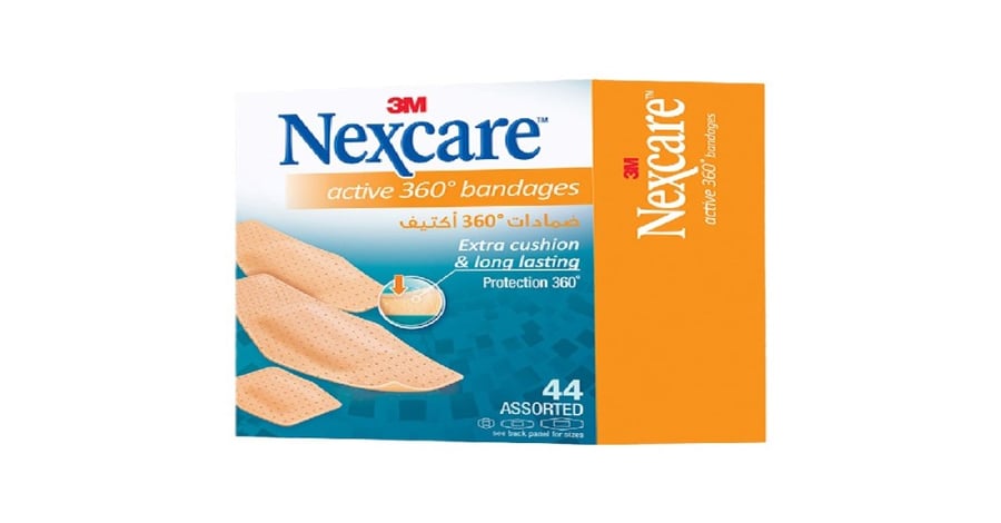 نيكسكير اكتف 350 - 44 قطعة-NEXCARE ACTIVE 360 44PCS 576-50 ASSORTED