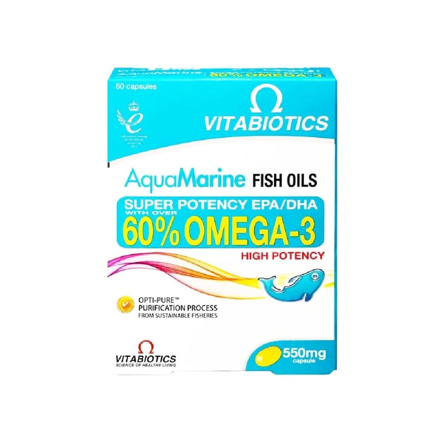 اكوامارين زيت سمك اوميجا-3-550 مجم كبسول-AQUAMARINE FISH OIL OMEGA-3 550 MG CAP