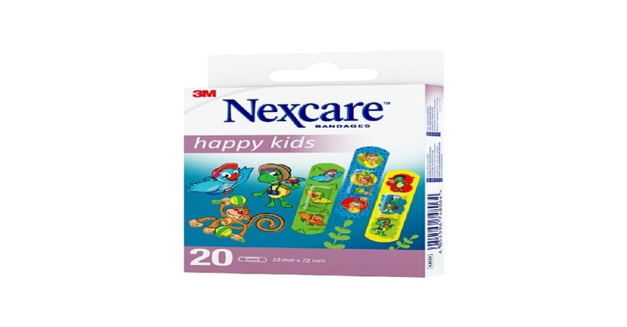 نيكسكير ضمادة للأطفال 20 قطعة-NEXCARE HAPPY KIDS 20'' REF-NO920NL-W