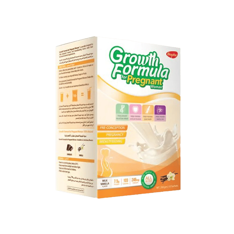 جروث فورميلا للحوامل بطعم الفانيلا 250 جرام-GROWTH FORMULA PREGNANT WOMAN 250G (VANILLA)