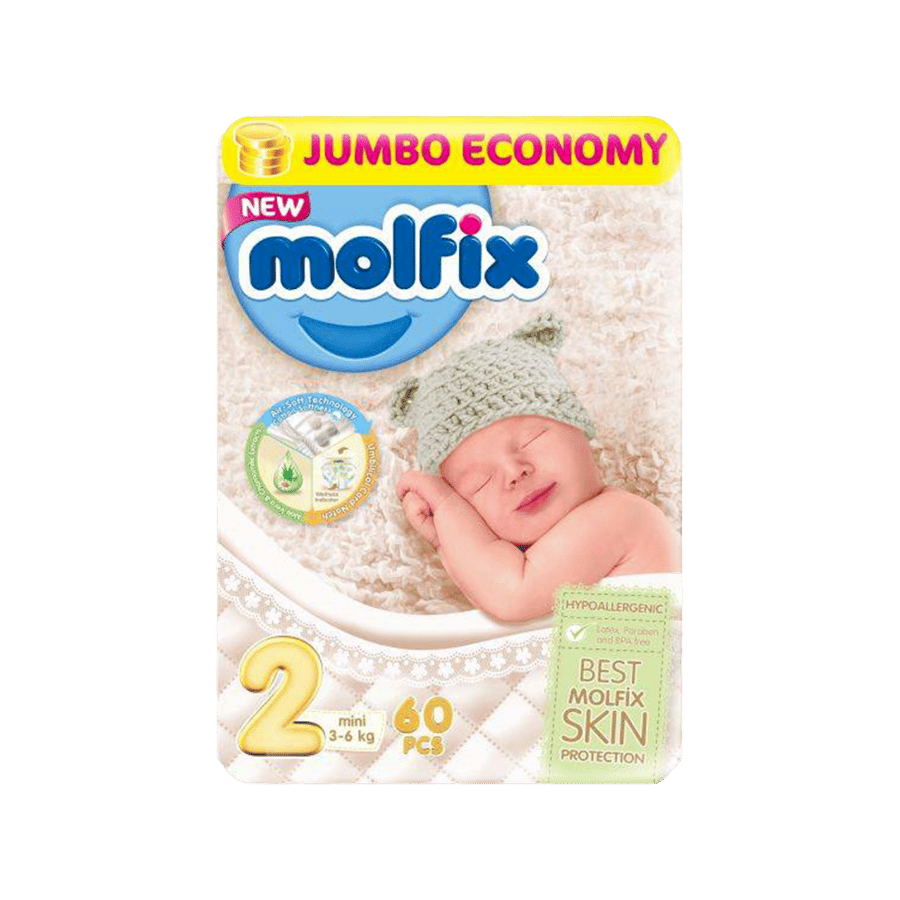 مولفكس جامبو حفائض للاطفال مقاس 2- 80 حبة-MOLFIX JUMBO NO-2 80''