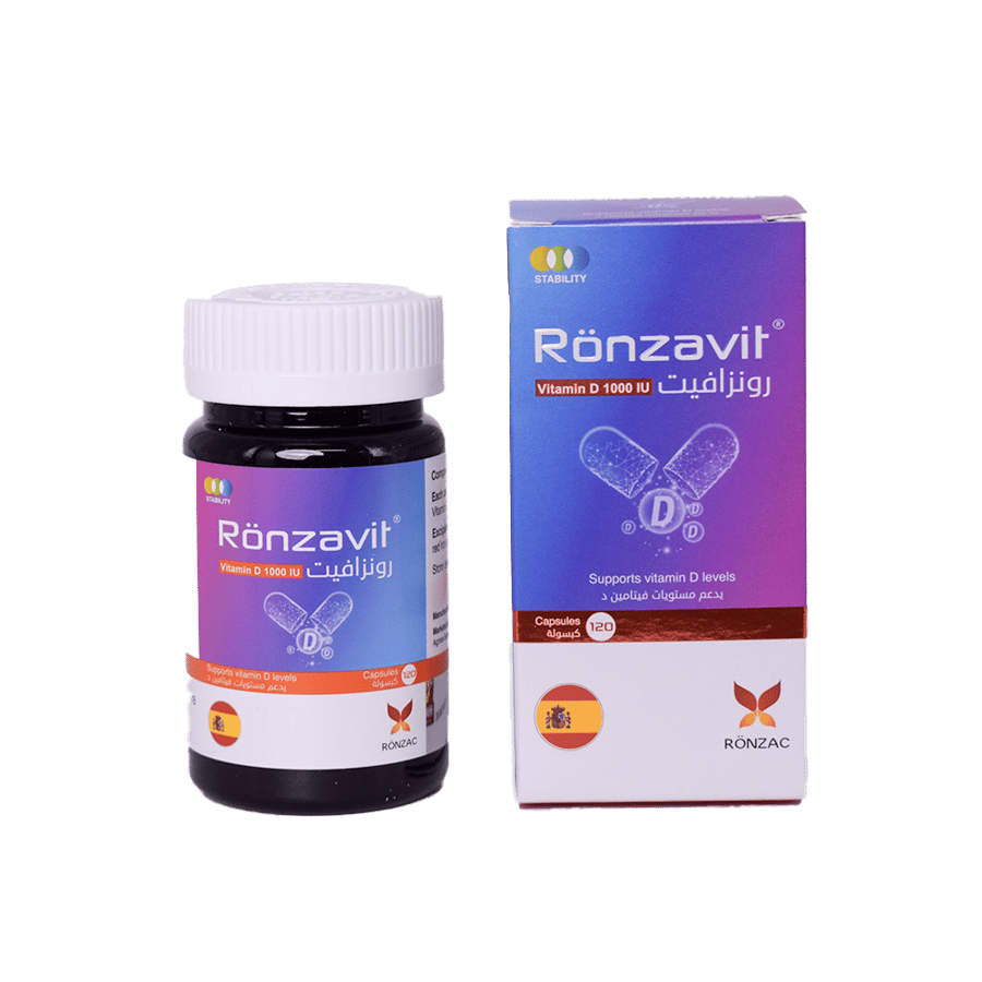 رونزافيت فيتامين د 1000 وحدة دولية 120 كبسولة-RONZAVIT VITAMIN D 1000IU 120CAP