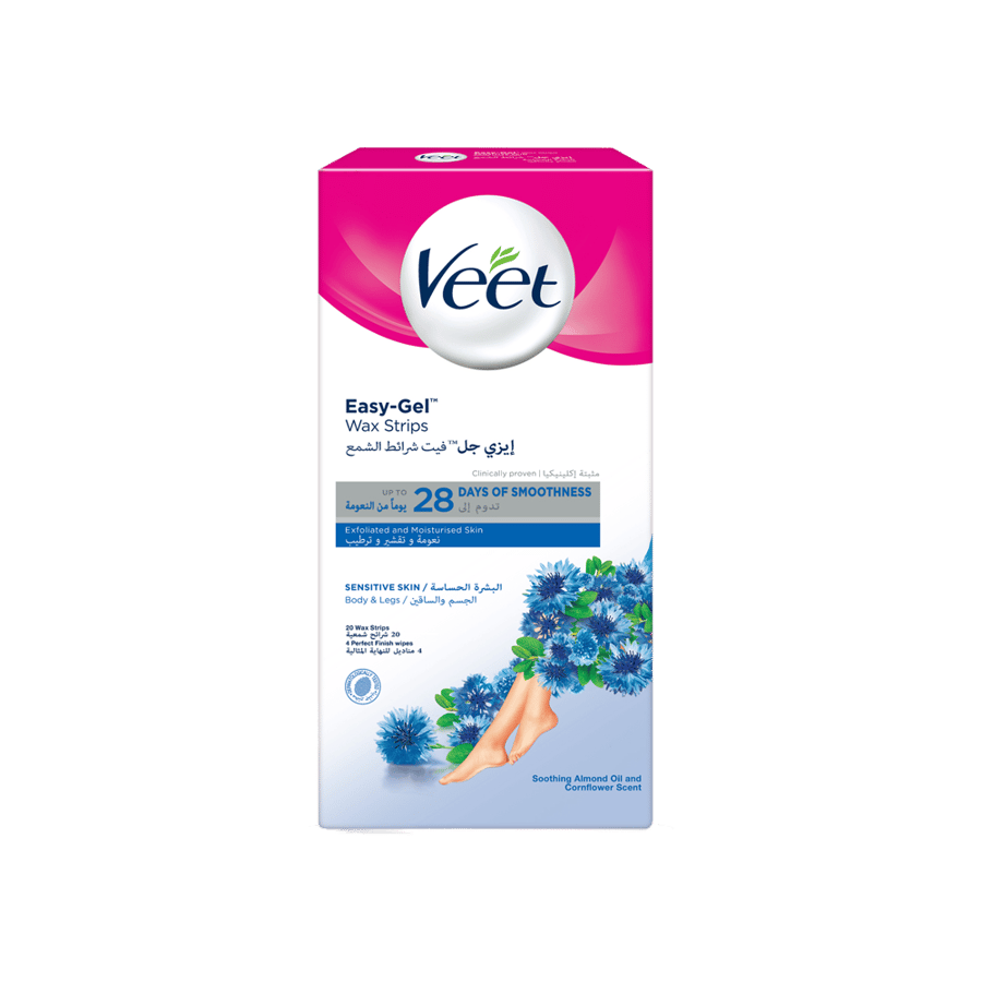 ڤيت شرائح واكس 20 شريحة للبشرة الحساسة-VEET WAX STRIPS 20 BODY&LEGS (SENSITIVE)