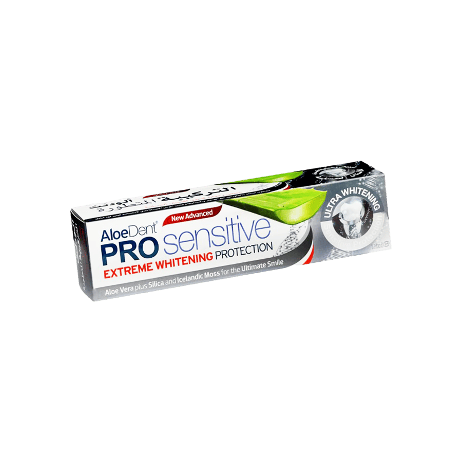 الودنت معجون أسنان  مبيض وللأسنان الحساسه 75 مللي-ALOEDENT PRO SENSITIVE EXTR.WHITE. 75 ML